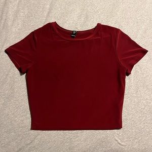 Satin maroon crop top - Small